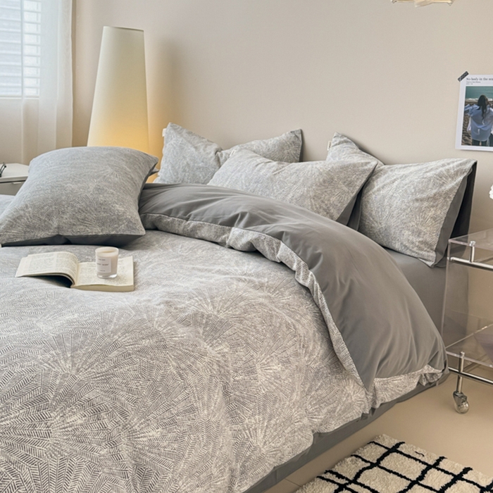 91家纺网 家纺一手货源 找家纺 女子家纺 2026新款40支斜纹全棉磨毛印花四件套 灵犀