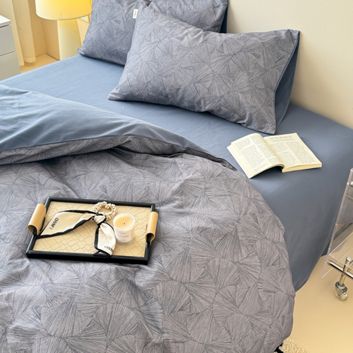 91家纺网 家纺一手货源 找家纺 女子家纺 2026新款40支斜纹全棉磨毛印花四件套 云影风华