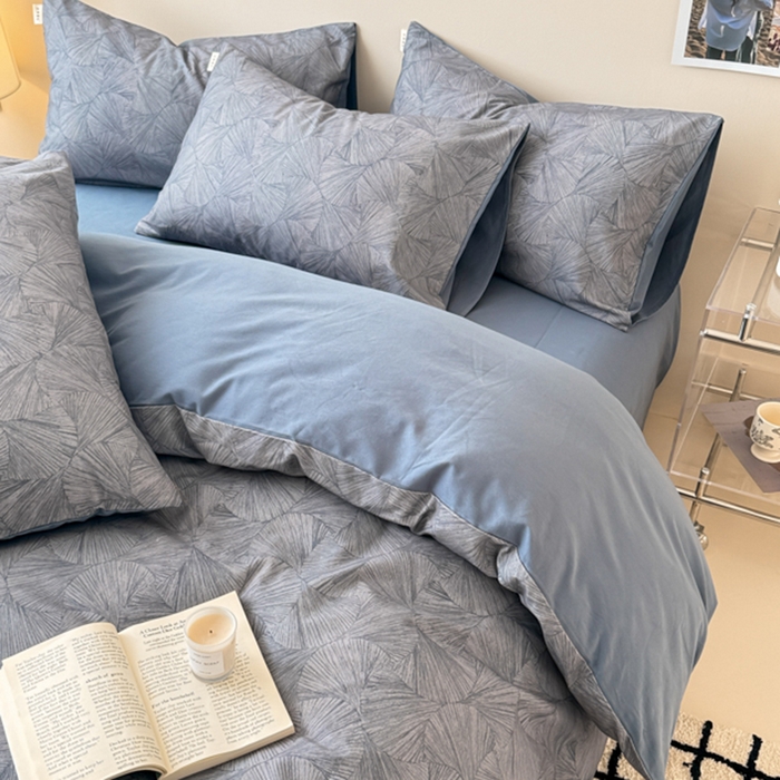 91家纺网 家纺一手货源 找家纺 女子家纺 2026新款40支斜纹全棉磨毛印花四件套 云影风华