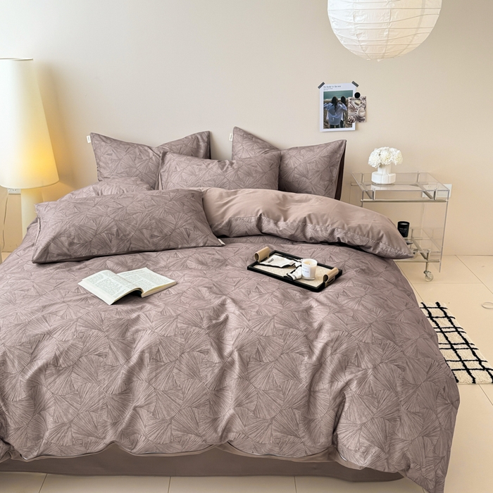 91家纺网 家纺一手货源 找家纺 女子家纺 2026新款40支斜纹全棉磨毛印花四件套 幽梦一品