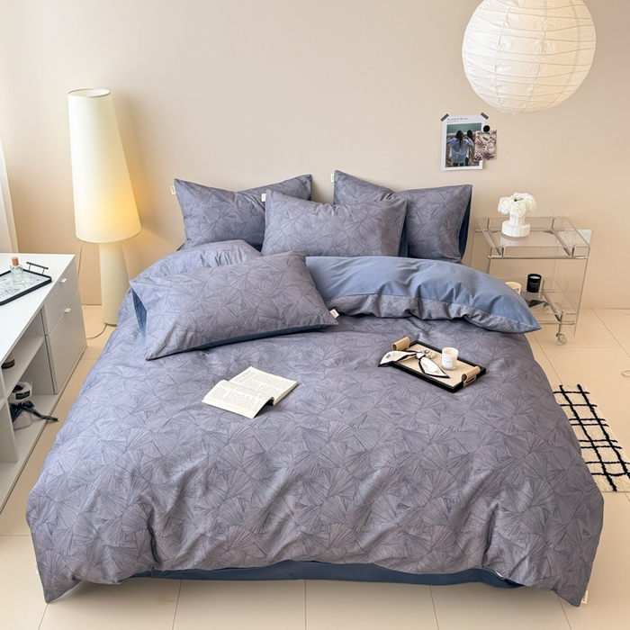 女子家纺 2026新款40支斜纹全棉磨毛印花四件套 云影风华