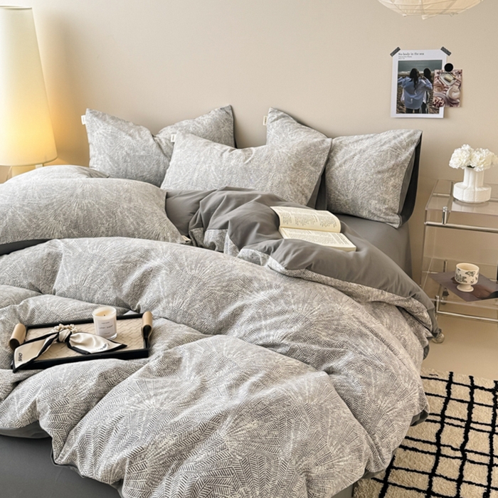 91家纺网 家纺一手货源 找家纺 女子家纺 2026新款40支斜纹全棉磨毛印花四件套 灵犀