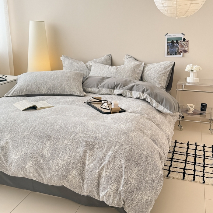 91家纺网 家纺一手货源 找家纺 女子家纺 2026新款40支斜纹全棉磨毛印花四件套 灵犀