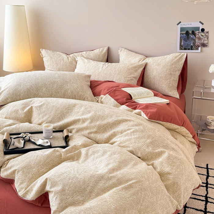 91家纺网 家纺一手货源 找家纺 女子家纺 2026新款40支斜纹全棉磨毛印花四件套 瑞彩