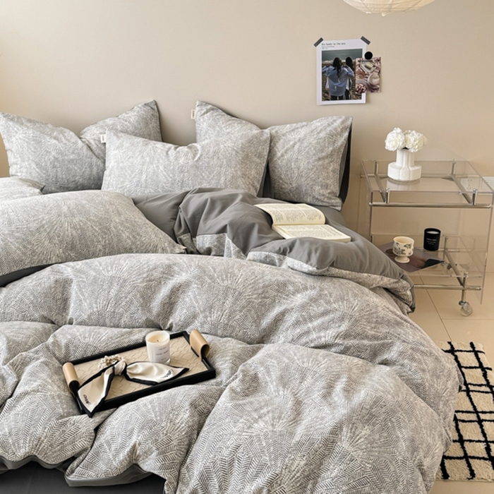 91家纺网 家纺一手货源 找家纺 女子家纺 2026新款40支斜纹全棉磨毛印花四件套 灵犀