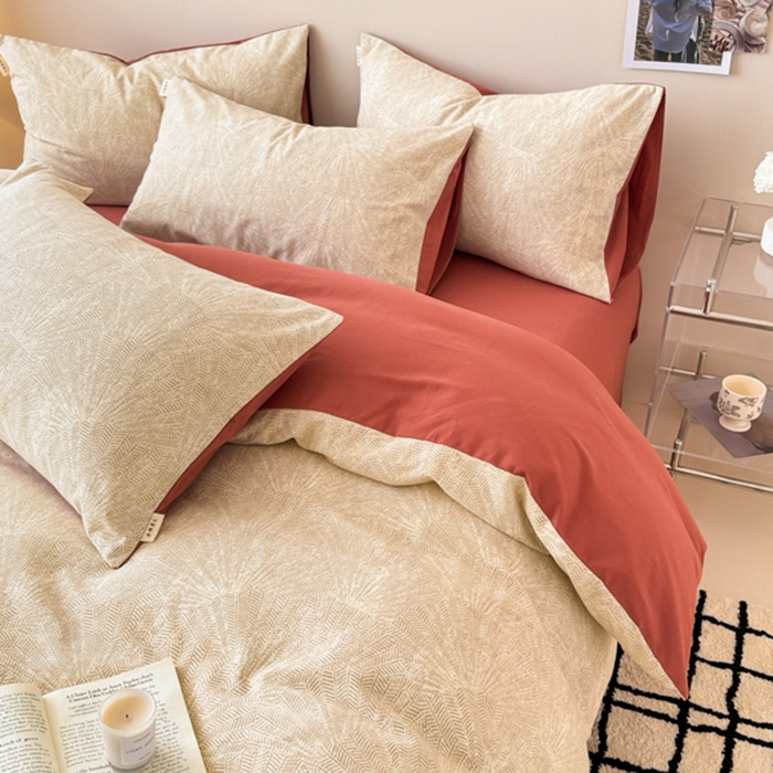 91家纺网 家纺一手货源 找家纺 女子家纺 2026新款40支斜纹全棉磨毛印花四件套 瑞彩