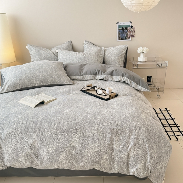 91家纺网 家纺一手货源 找家纺 女子家纺 2026新款40支斜纹全棉磨毛印花四件套 灵犀