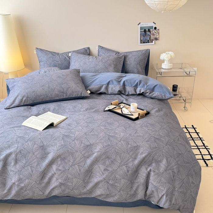 91家纺网 家纺一手货源 找家纺 女子家纺 2026新款40支斜纹全棉磨毛印花四件套 云影风华