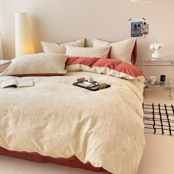 91家纺网 家纺一手货源 找家纺 女子家纺 2026新款40支斜纹全棉磨毛印花四件套 瑞彩