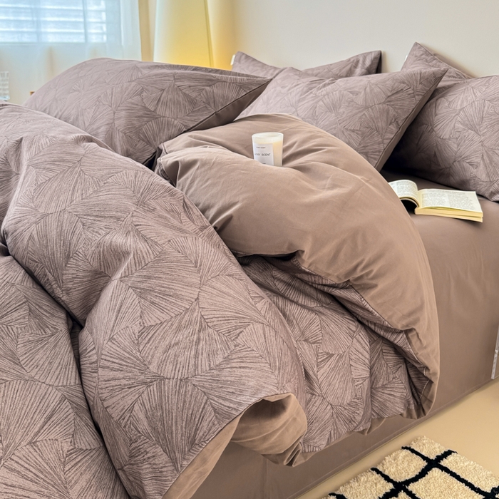 91家纺网 家纺一手货源 找家纺 女子家纺 2026新款40支斜纹全棉磨毛印花四件套 幽梦一品