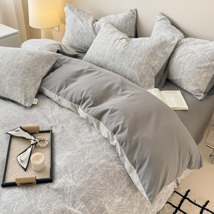 91家纺网 家纺一手货源 找家纺 女子家纺 2026新款40支斜纹全棉磨毛印花四件套 灵犀