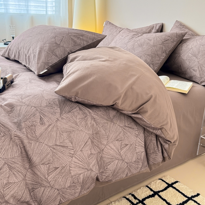 91家纺网 家纺一手货源 找家纺 女子家纺 2026新款40支斜纹全棉磨毛印花四件套 幽梦一品