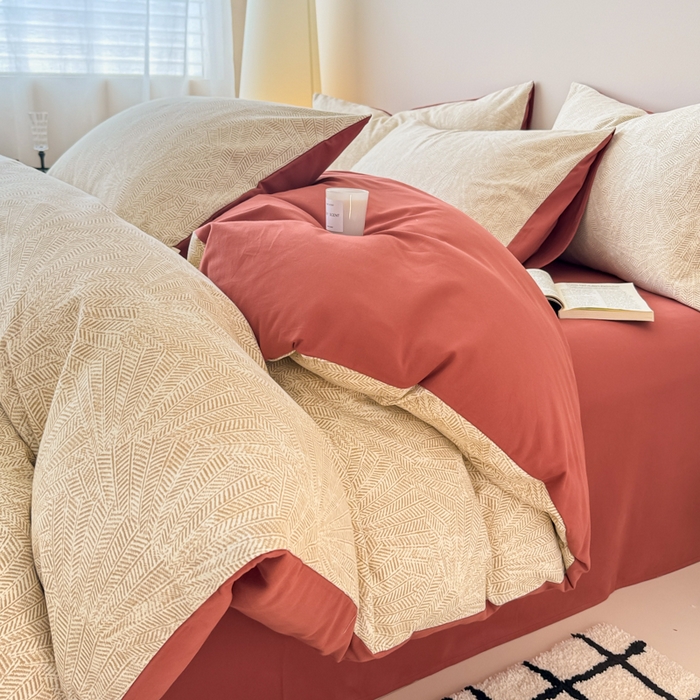 91家纺网 家纺一手货源 找家纺 女子家纺 2026新款40支斜纹全棉磨毛印花四件套 瑞彩