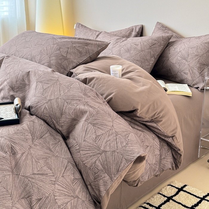 91家纺网 家纺一手货源 找家纺 女子家纺 2026新款40支斜纹全棉磨毛印花四件套 幽梦一品