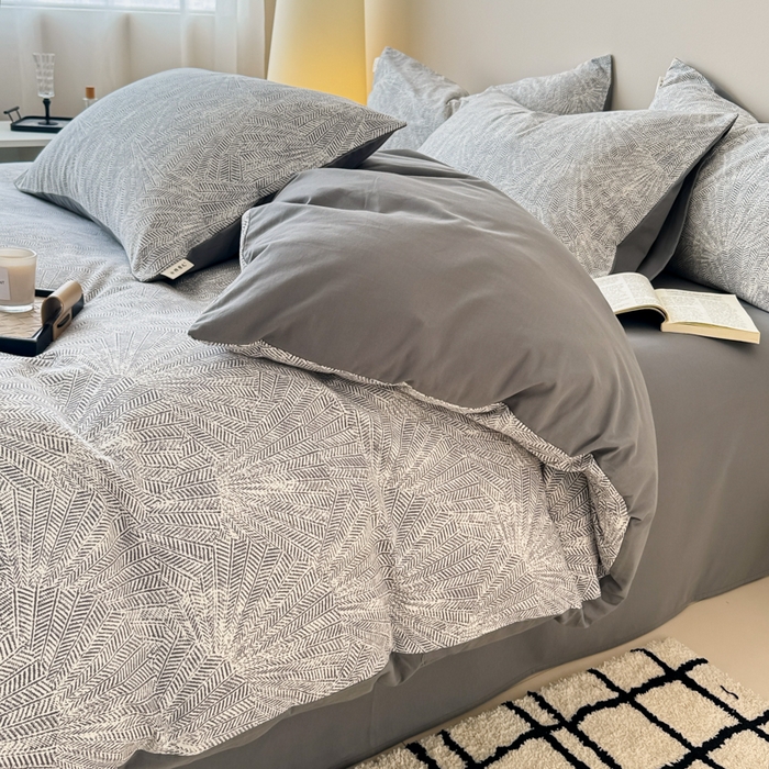 91家纺网 家纺一手货源 找家纺 女子家纺 2026新款40支斜纹全棉磨毛印花四件套 灵犀