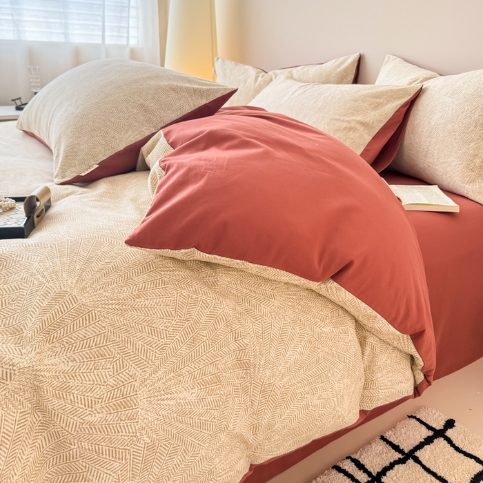 91家纺网 家纺一手货源 找家纺 女子家纺 2026新款40支斜纹全棉磨毛印花四件套 瑞彩