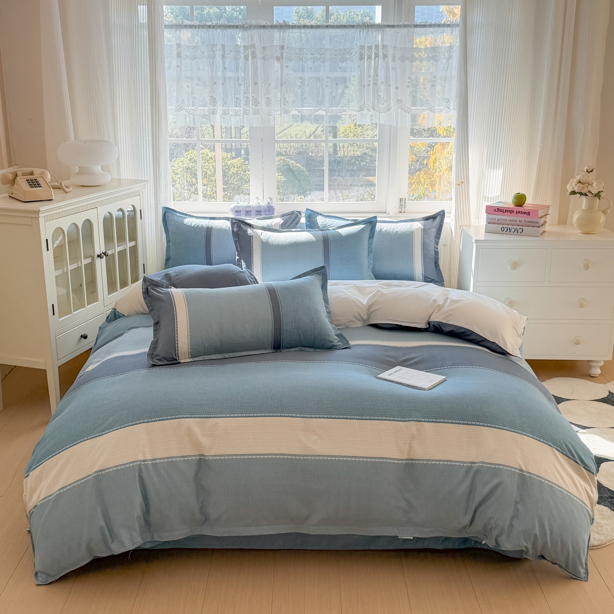 91家纺网 家纺一手货源 找家纺 赫然家纺 新款舒适柔软亲肤爆款芦荟棉四件套货源充足 悠悠时空