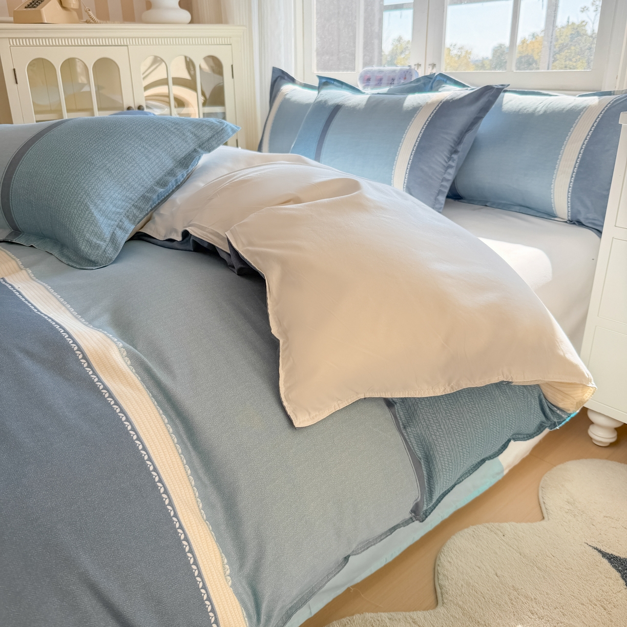 91家纺网 家纺一手货源 找家纺 赫然家纺 新款舒适柔软亲肤爆款芦荟棉四件套货源充足 悠悠时空