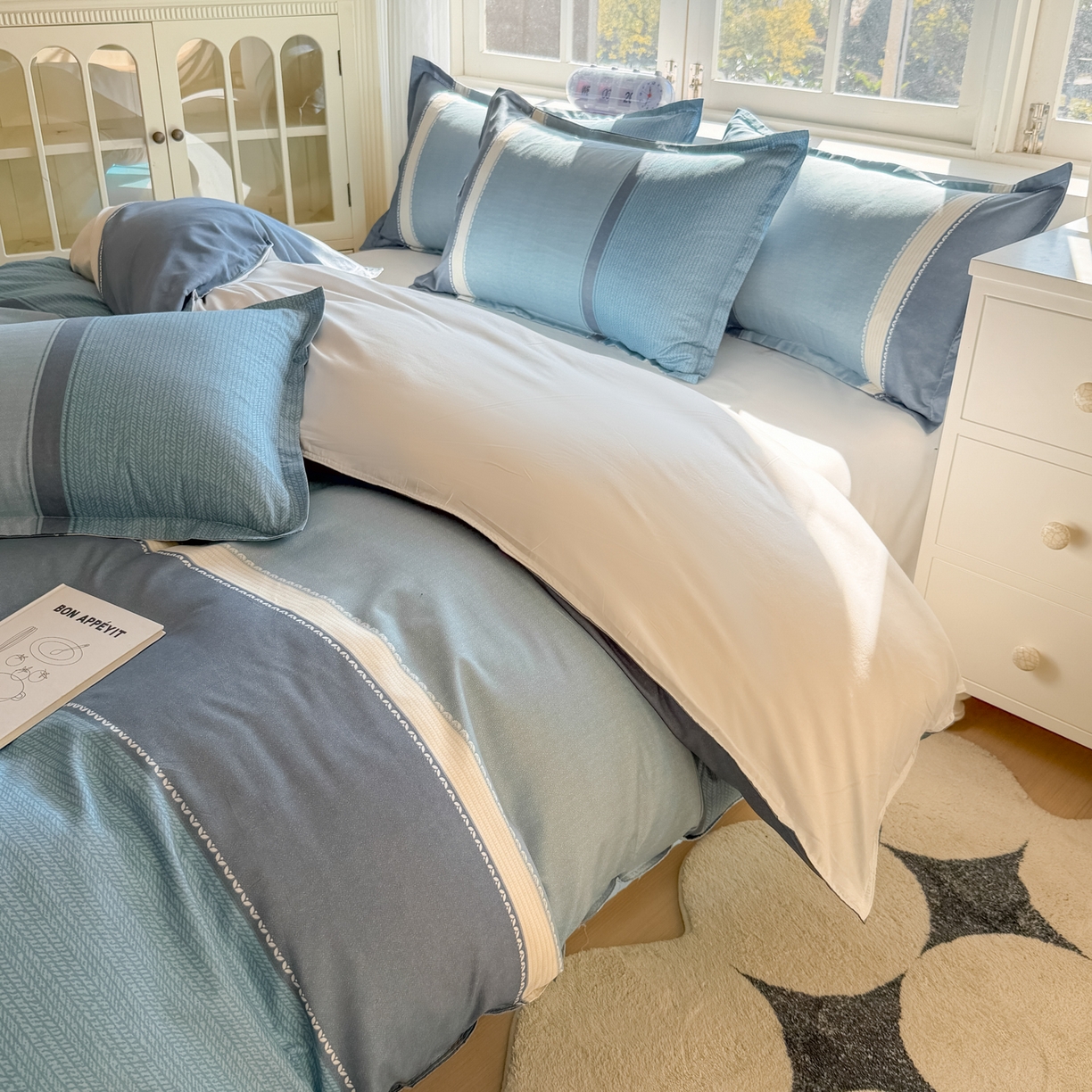 91家纺网 家纺一手货源 找家纺 赫然家纺 新款舒适柔软亲肤爆款芦荟棉四件套货源充足 悠悠时空