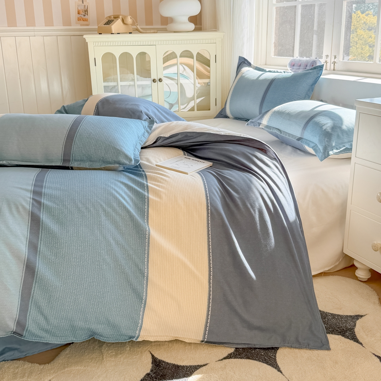 91家纺网 家纺一手货源 找家纺 赫然家纺 新款舒适柔软亲肤爆款芦荟棉四件套货源充足 悠悠时空