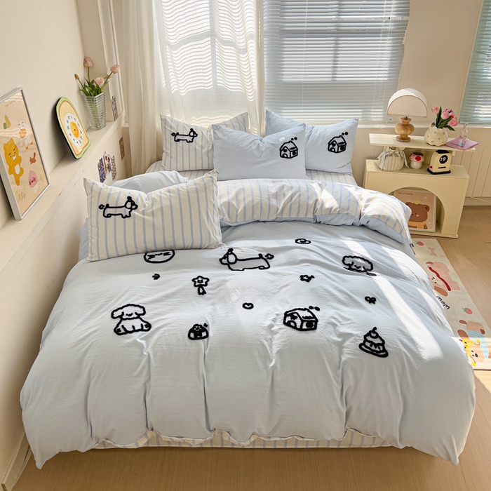 （总）迪梦姿家纺 2025年新款水洗棉云朵棉毛巾绣四件套