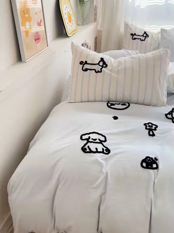 91家纺网 家纺一手货源 找家纺 （总）迪梦姿家纺 2026年新款水洗棉云朵棉毛巾绣四件套