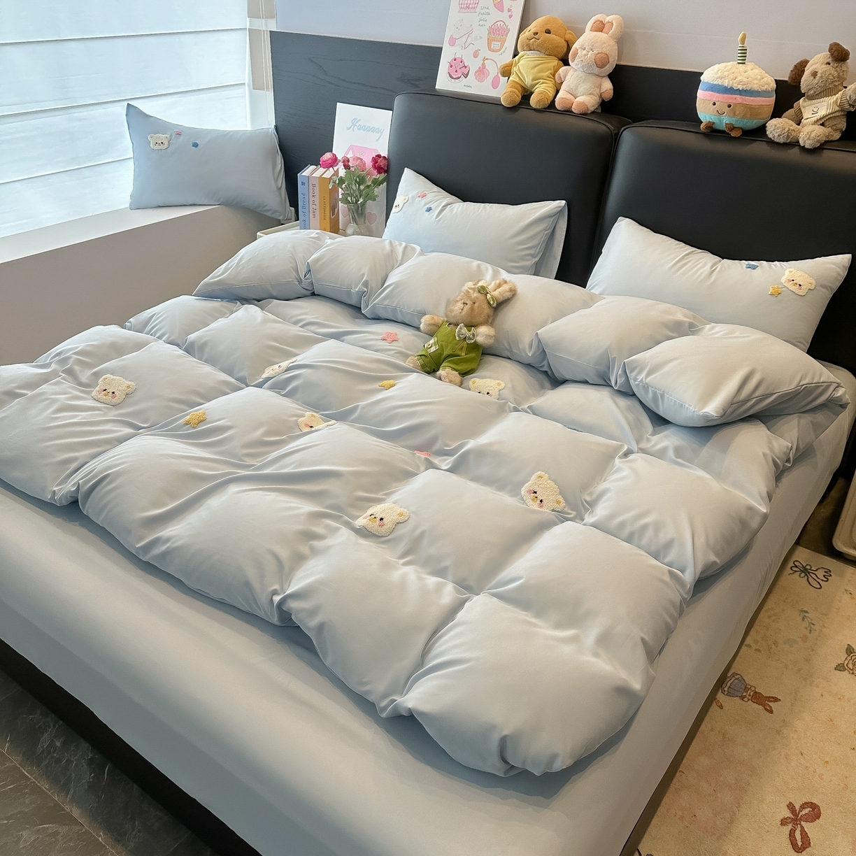 91家纺网 家纺一手货源 找家纺 （总）韩巢家纺 2026新款水洗棉毛巾绣四件套