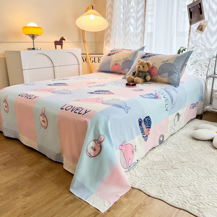 91家纺网 家纺一手货源 找家纺 赫然家纺 新款80g芦荟棉单品床单 海底世界