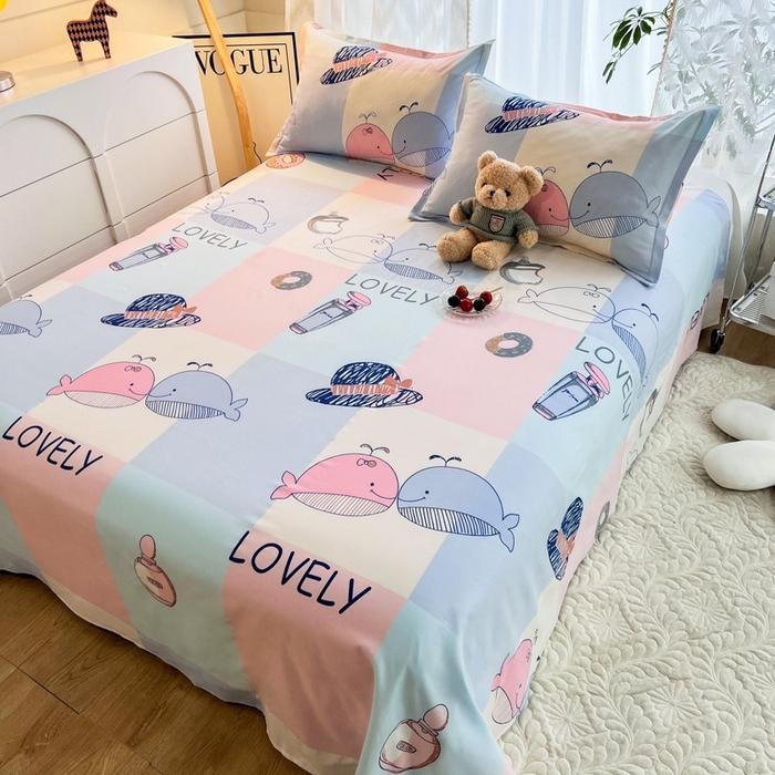 91家纺网 家纺一手货源 找家纺 赫然家纺 新款80g芦荟棉单品床单 海底世界