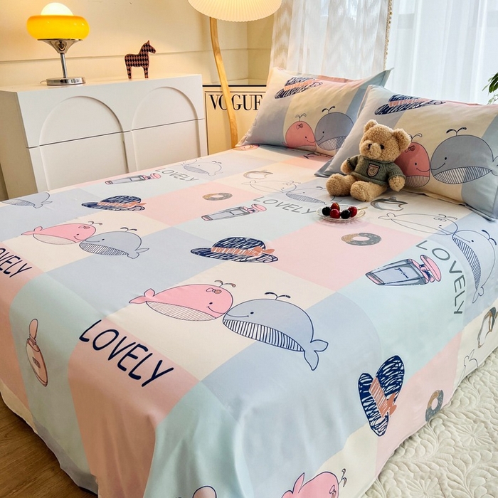 91家纺网 家纺一手货源 找家纺 赫然家纺 新款80g芦荟棉单品床单 海底世界