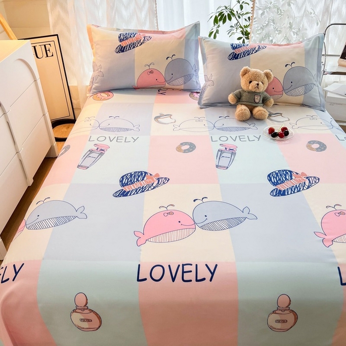 91家纺网 家纺一手货源 找家纺 赫然家纺 新款80g芦荟棉单品床单 海底世界