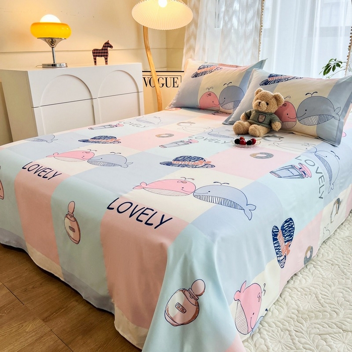 91家纺网 家纺一手货源 找家纺 赫然家纺 新款80g芦荟棉单品床单 海底世界