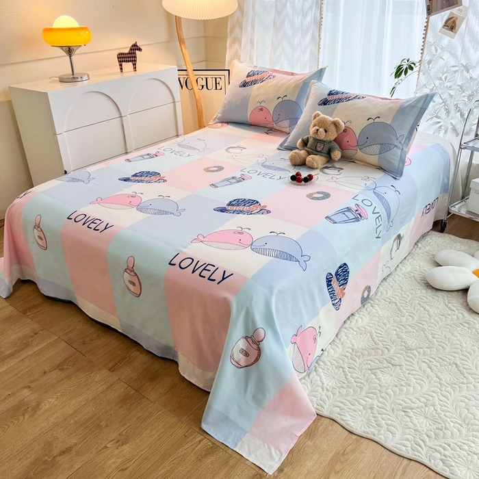 91家纺网 家纺一手货源 找家纺 赫然家纺 新款80g芦荟棉单品床单 海底世界