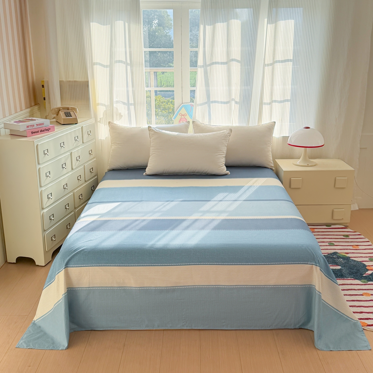 赫然家纺 新款80g芦荟棉单品床单 悠悠时空