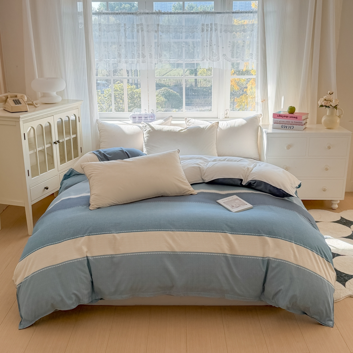 赫然家纺 新款芦荟棉单品被套 悠悠时空