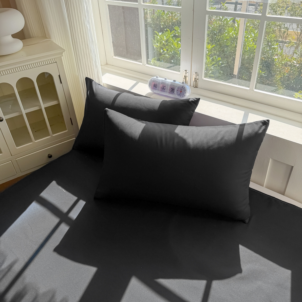 91家纺网 家纺一手货源 找家纺 赫然家纺 2026新款纯色磨毛系列床单款四件套 纯黑色