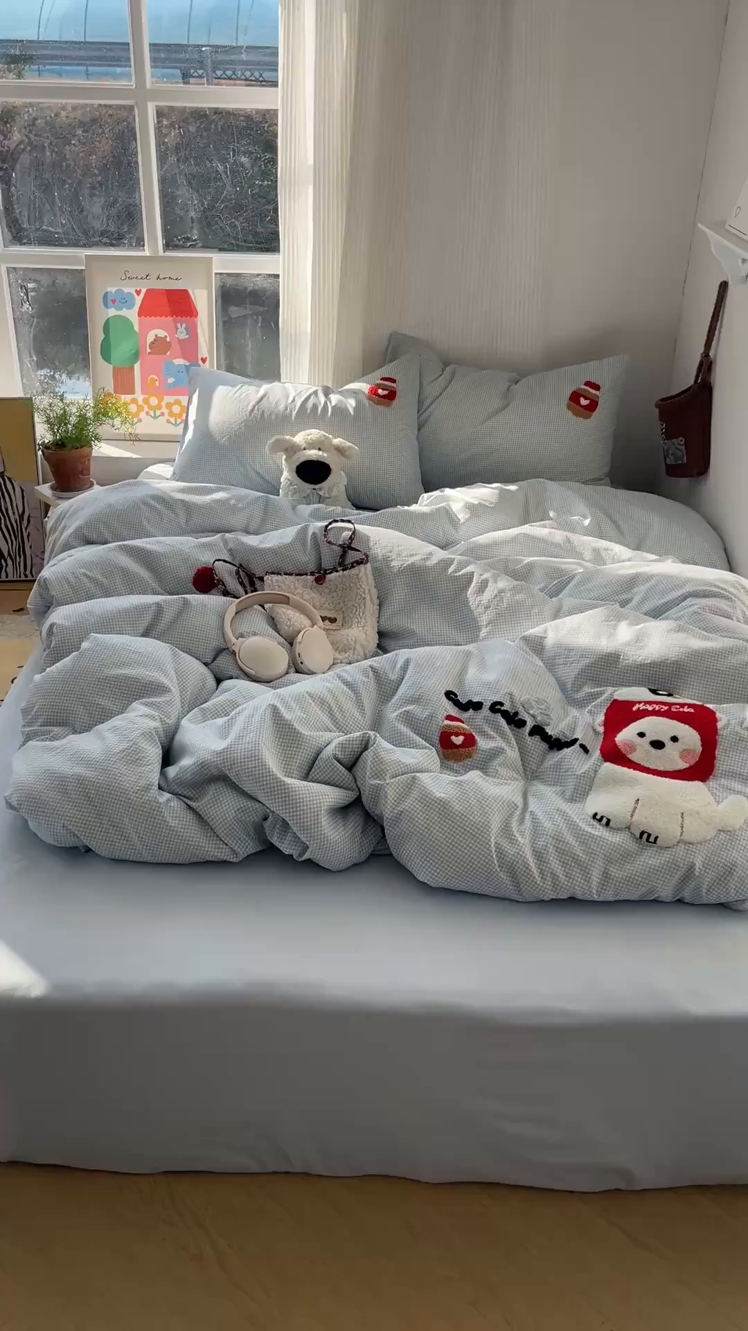 91家纺网 家纺一手货源 找家纺 沐芷 2026 【提供买家秀】水洗棉四件套毛巾绣A类仿棉床上用品床单被套三件套可爱小清新 毛巾绣-迷你可乐