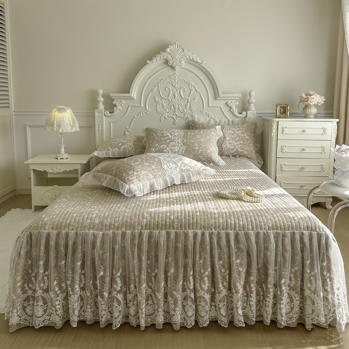 91家纺网 家纺一手货源 找家纺 恋尚 2026新款云感棉床笠式床裙（控价120元起） 梦迪