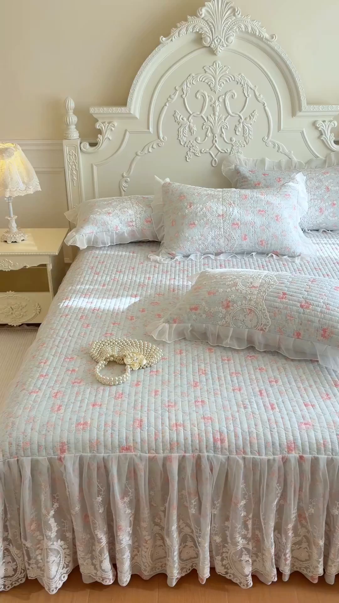 91家纺网 家纺一手货源 找家纺 恋尚 2026新款云感棉床笠式床裙（控价120元起） 迷雾清影