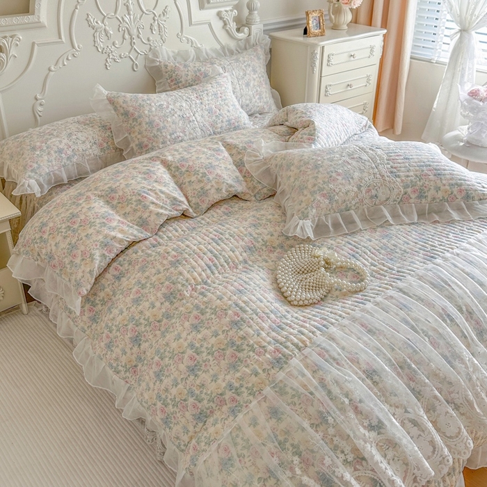 91家纺网 家纺一手货源 找家纺 恋尚 2026新款云感棉床笠式床裙四件套（控价225起） 安娜