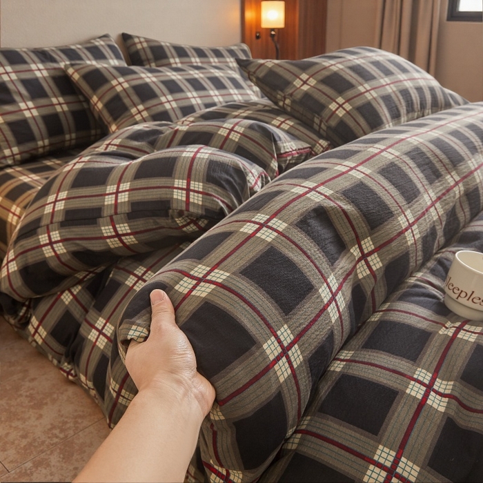 （总）友承家纺 2026最新款双层纱水洗棉被套单件150x200x230被罩学生宿舍三件套四件套床上用品a类母婴