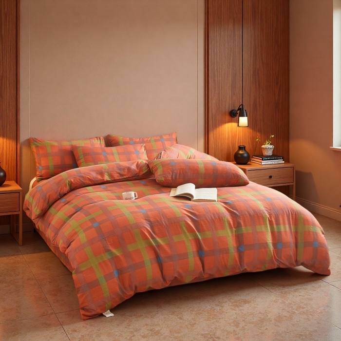 91家纺网 家纺一手货源 找家纺 友承家纺 2026最新款双层纱水洗棉被套单件150x200x230被罩学生宿舍三件套四件套床上用品a类母婴 炫彩粉