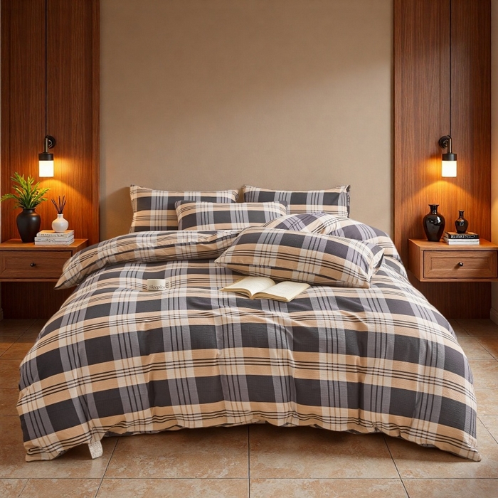 91家纺网 家纺一手货源 找家纺 友承家纺 2026最新款双层纱水洗棉被套单件150x200x230被罩学生宿舍三件套四件套床上用品a类母婴 蓝调