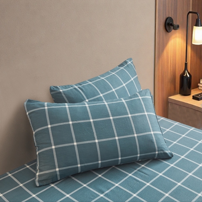 91家纺网 家纺一手货源 找家纺 友承家纺 2026最新款双层纱水洗棉被套单件150x200x230被罩学生宿舍三件套四件套床上用品a类母婴 米莱灰