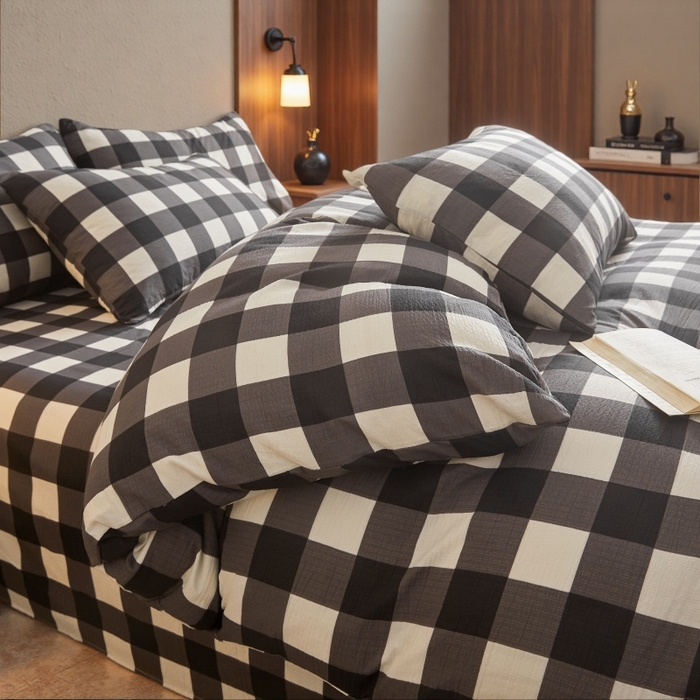 91家纺网 家纺一手货源 找家纺 友承家纺 2026最新款双层纱水洗棉被套单件150x200x230被罩学生宿舍三件套四件套床上用品a类母婴 中意格