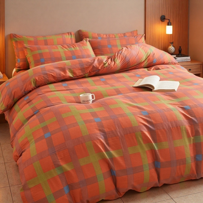 91家纺网 家纺一手货源 找家纺 友承家纺 2026最新款双层纱水洗棉被套单件150x200x230被罩学生宿舍三件套四件套床上用品a类母婴 炫彩粉