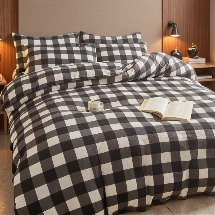 91家纺网 家纺一手货源 找家纺 友承家纺 2026最新款双层纱水洗棉被套单件150x200x230被罩学生宿舍三件套四件套床上用品a类母婴 中意格