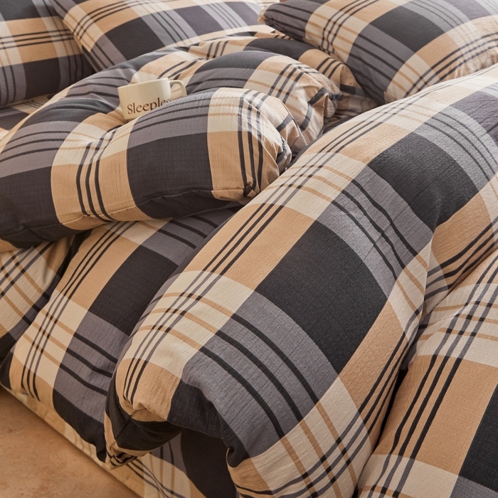 91家纺网 家纺一手货源 找家纺 友承家纺 2026最新款双层纱水洗棉被套单件150x200x230被罩学生宿舍三件套四件套床上用品a类母婴 蓝调