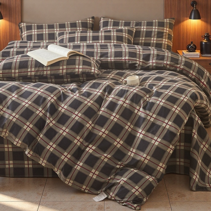 91家纺网 家纺一手货源 找家纺 友承家纺 2026最新款双层纱水洗棉被套单件150x200x230被罩学生宿舍三件套四件套床上用品a类母婴 英伦格