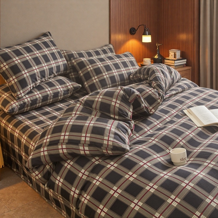 91家纺网 家纺一手货源 找家纺 友承家纺 2026最新款双层纱水洗棉被套单件150x200x230被罩学生宿舍三件套四件套床上用品a类母婴 英伦格